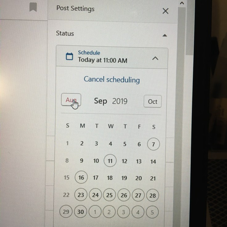 September 2019 Daily Blogging