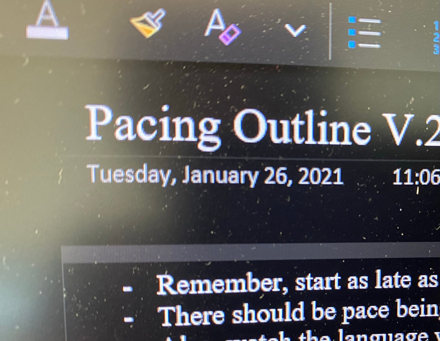 Pacing Outline