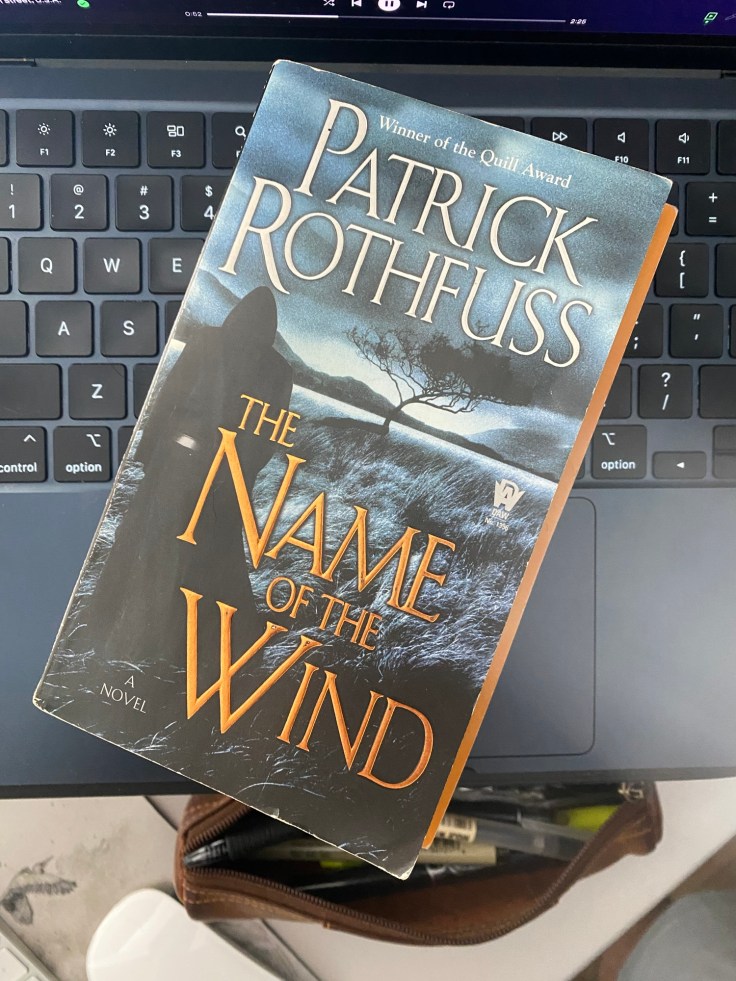The cover to the paperback version of Patrick Rothfuss' "The Name of the Wind."