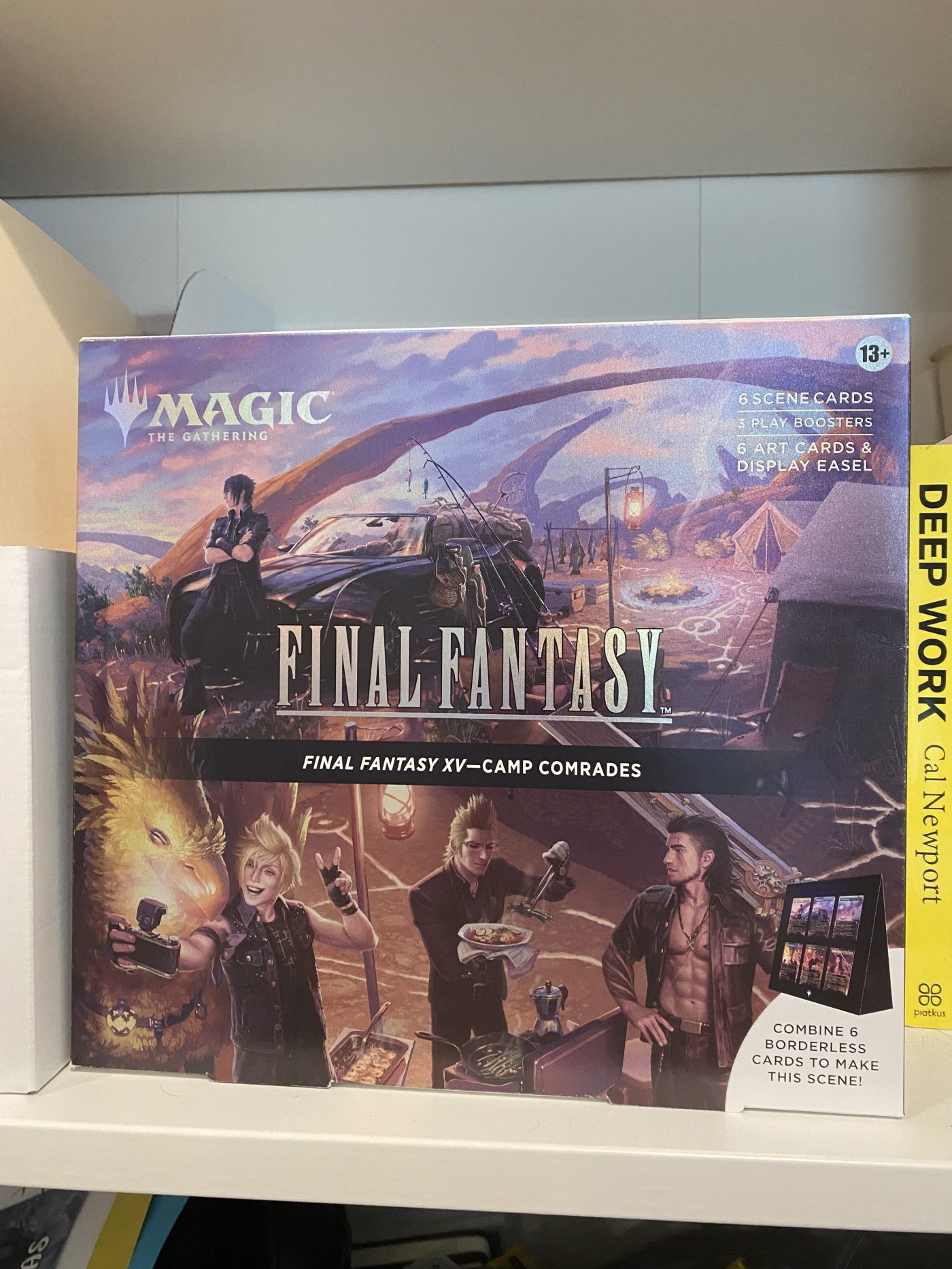 A Magic the Gathering Final Fantasy Scene Box depicting the campfire from Final Fantasy XV
